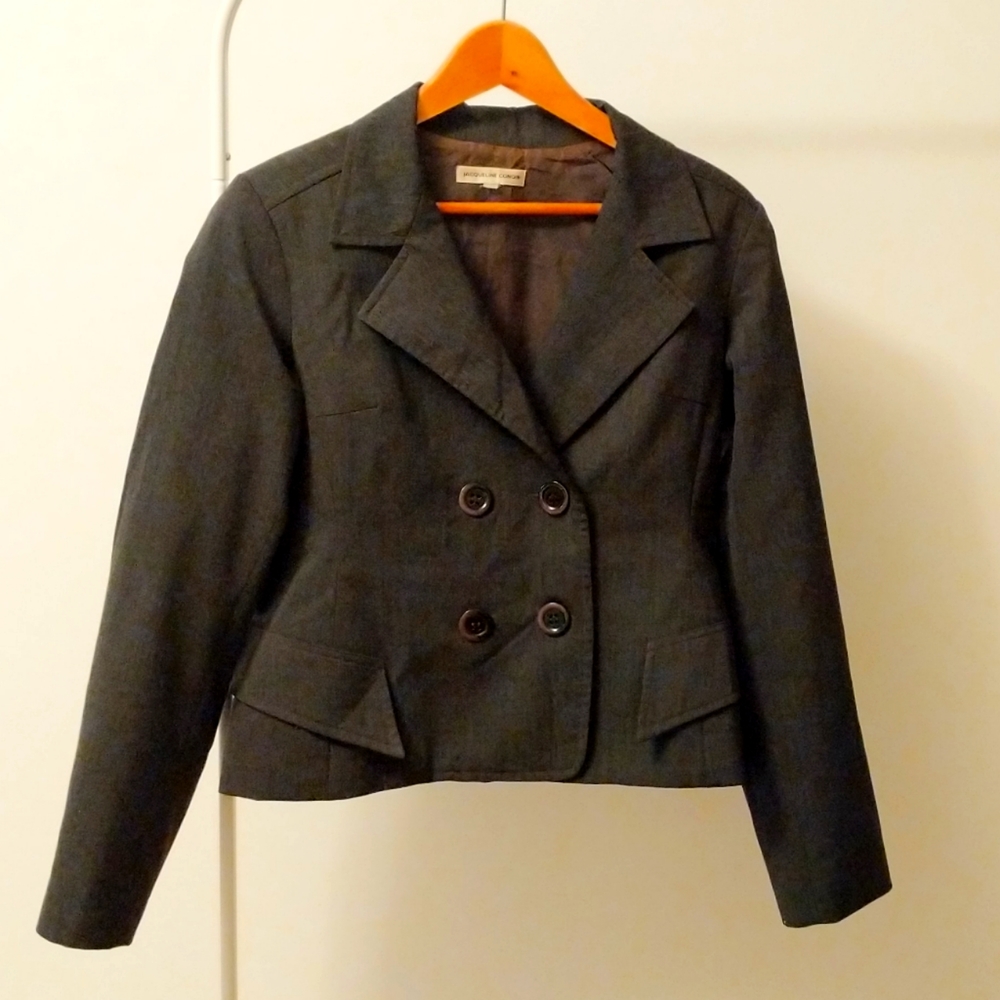 Dark grey Jacqueline Conoir stretch jacket size 10